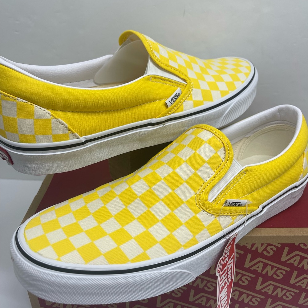 Vans Men’s Classic Slip-On
(Checkerboard) Cyber Yellow Sneakers 
VN0A33TB42Z - Picture 6 of 16